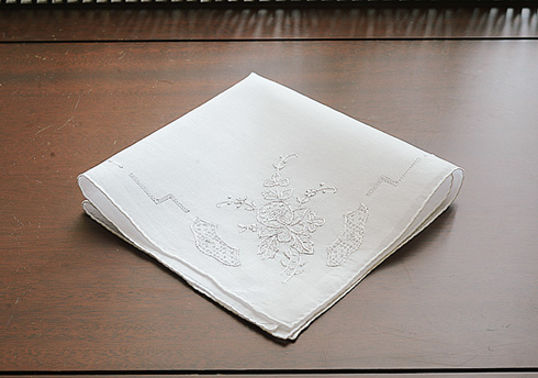 Embroidered Cotton handkerchief. # 1105